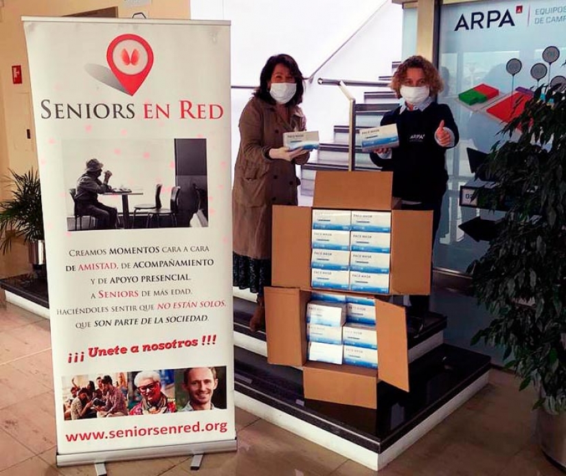 ARPA y Seniors en Red colaboran para llevar 98.000 mascarillas a residencias aragonesas